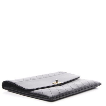 Chanel Calfskin Quilted CC Flap Clutch Black 4 of 11
