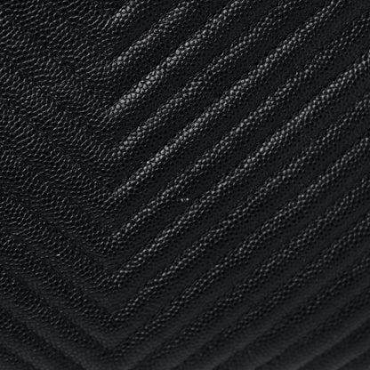 Chanel Caviar Chevron Quilted Small Zipped Boy Pouch Black 16 of 17