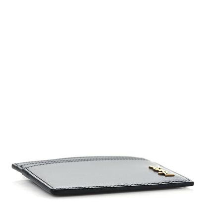 Saint Laurent Calfskin Tiny Cassandre Credit Card Case Black 4 of 9