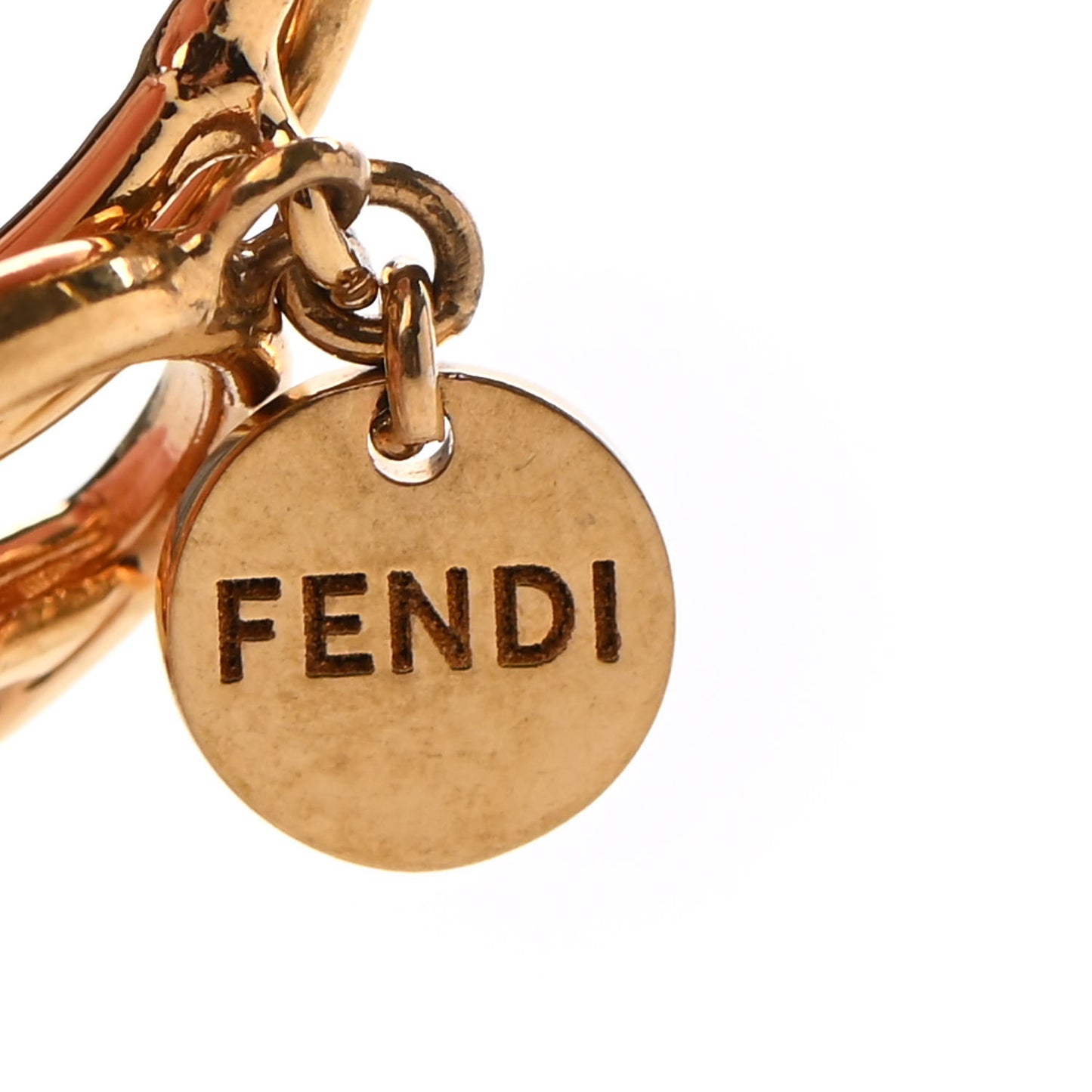 Metal Crystal F is Fendi Double Logo Charm Ring L Gold