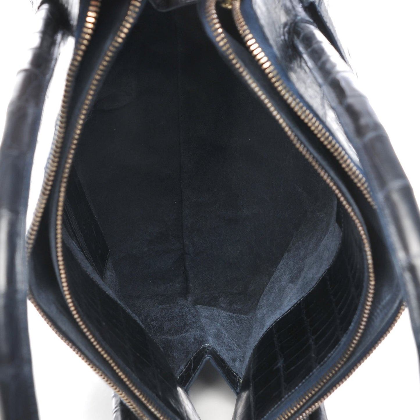Crocodile Executive Double Zip Tote Navy
