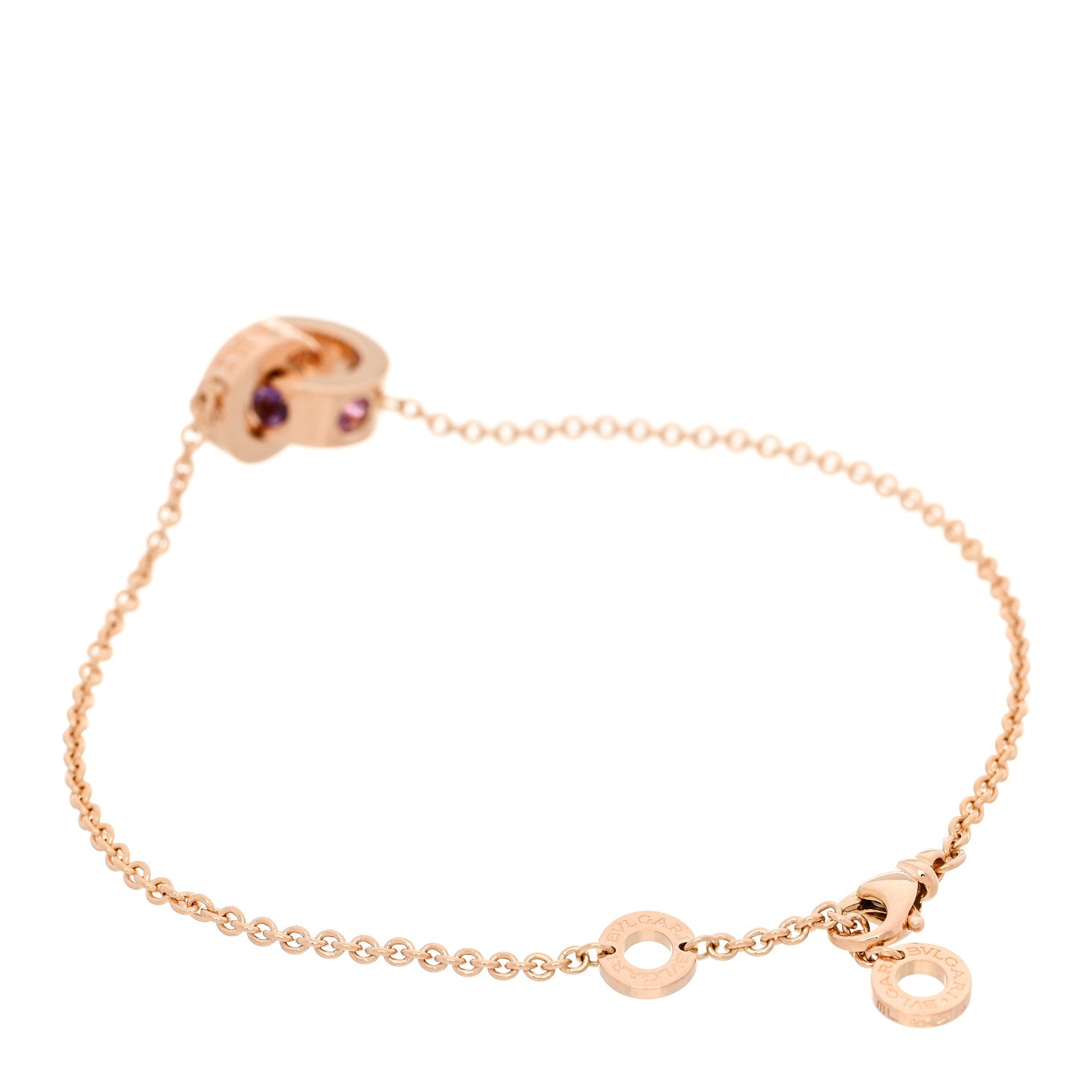 Bulgari 18K Rose Gold Amethyst Pink Tourmaline Roman Sorbets Bracelet 3 of 7
