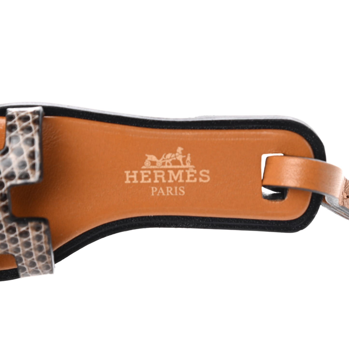Lizard Butler Calfskin Hunter Oran Nano Bag Charm Naturale Sable