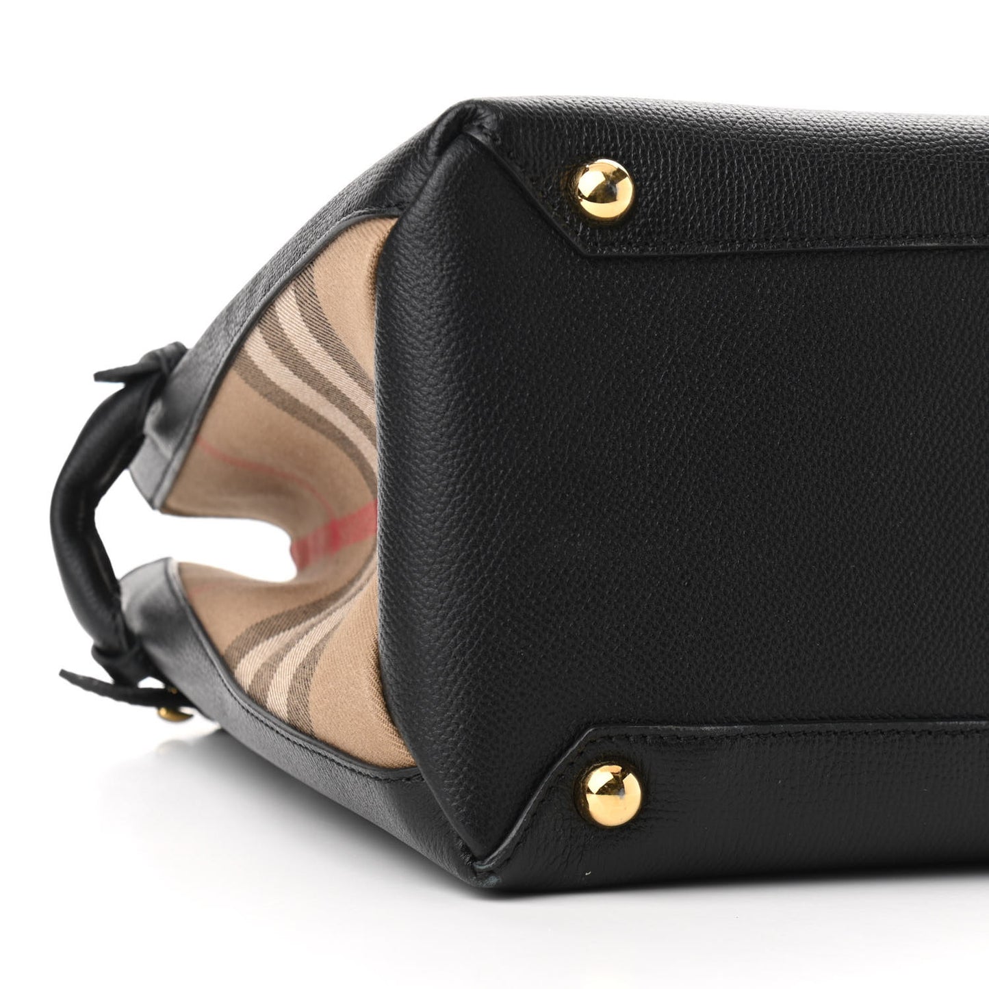 Grainy Calfskin House Check Large Banner Tote Black