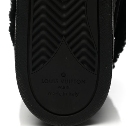 Louis Vuitton Suede Calfskin Shearling Snowdrop Flat Ankle Boot 40 Black 6 of 9