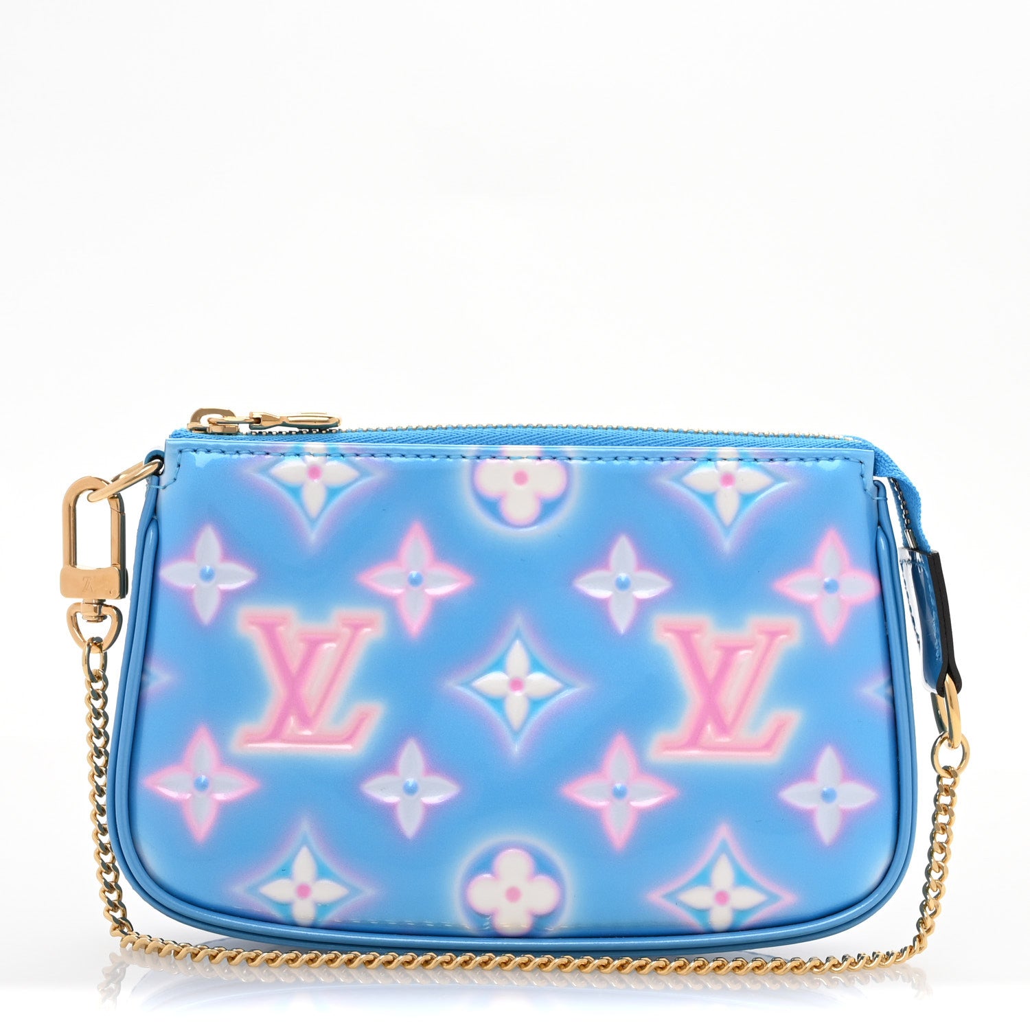 Louis Vuitton Vernis Valentine Mini Pochette Accessories Baby Blue Neon 1 of 9