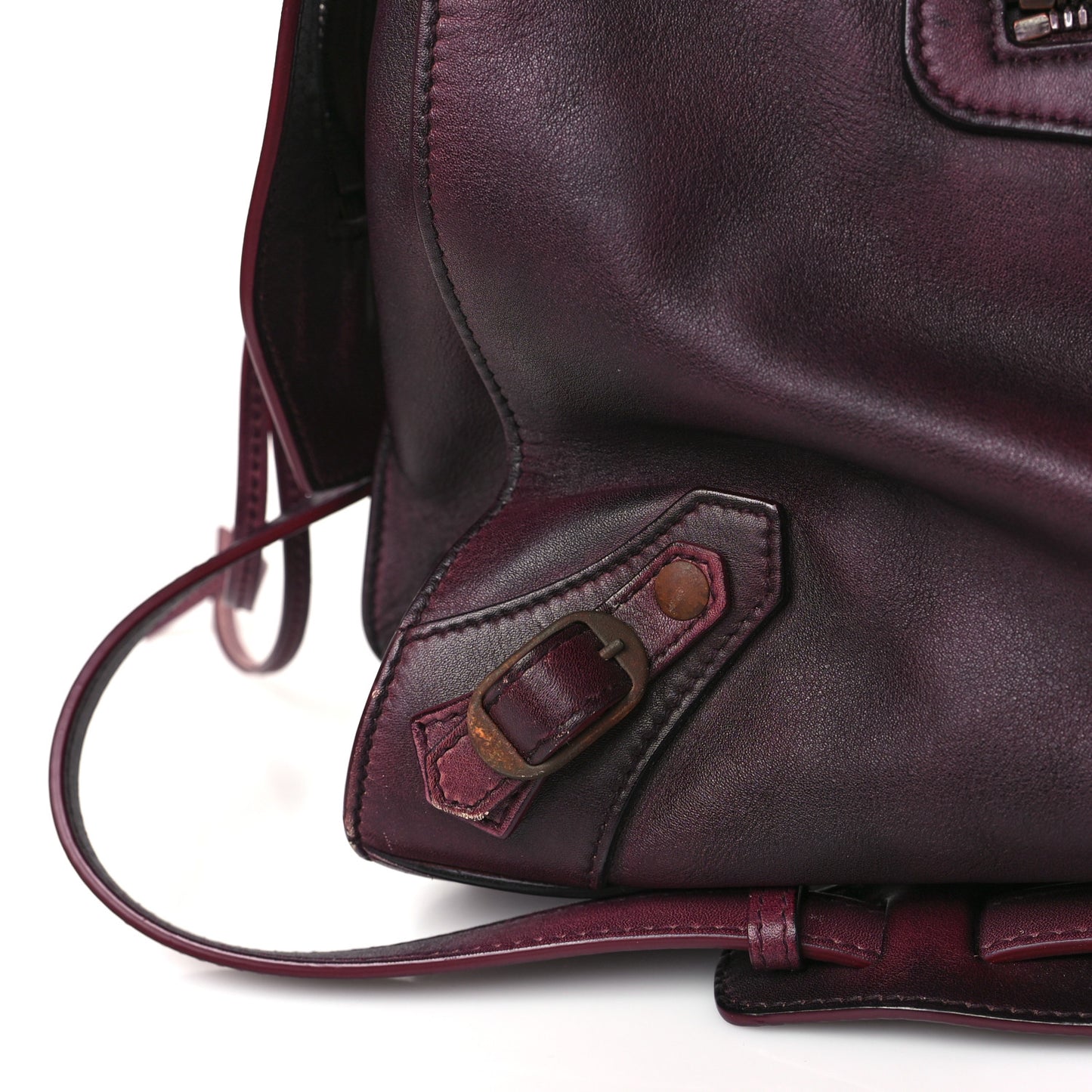 Used Calfskin Rust Hardware Neo Classic City Burgundy
