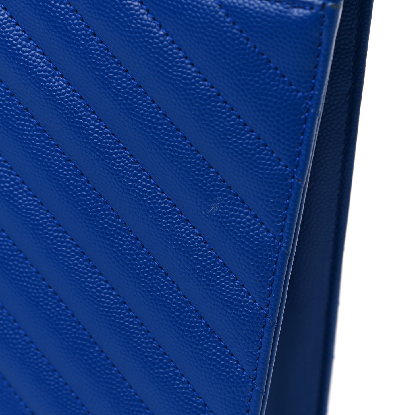 Grain De Poudre Matelasse Chevron Large Monogram Satchel Blue Majorelle