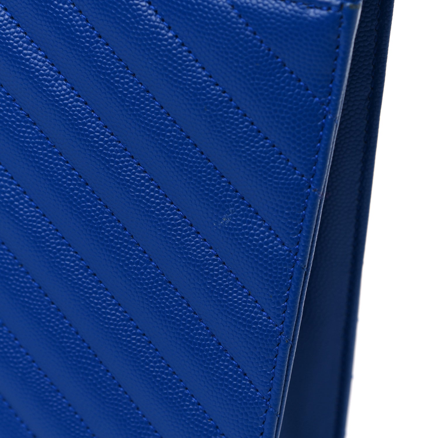 Saint Laurent Grain De Poudre Matelasse Chevron Large Monogram Satchel Blue Majorelle 13 of 16