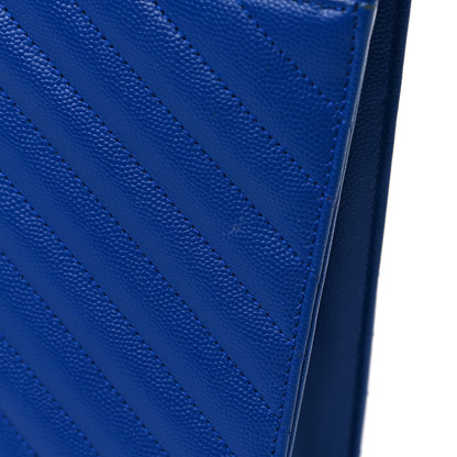 Saint Laurent Grain De Poudre Matelasse Chevron Large Monogram Satchel Blue Majorelle 13 of 16