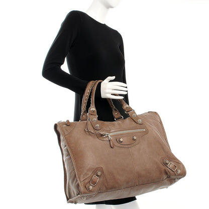 Balenciaga Agneau Giant 21 Silver Hardware Weekender Noix 2 of 8