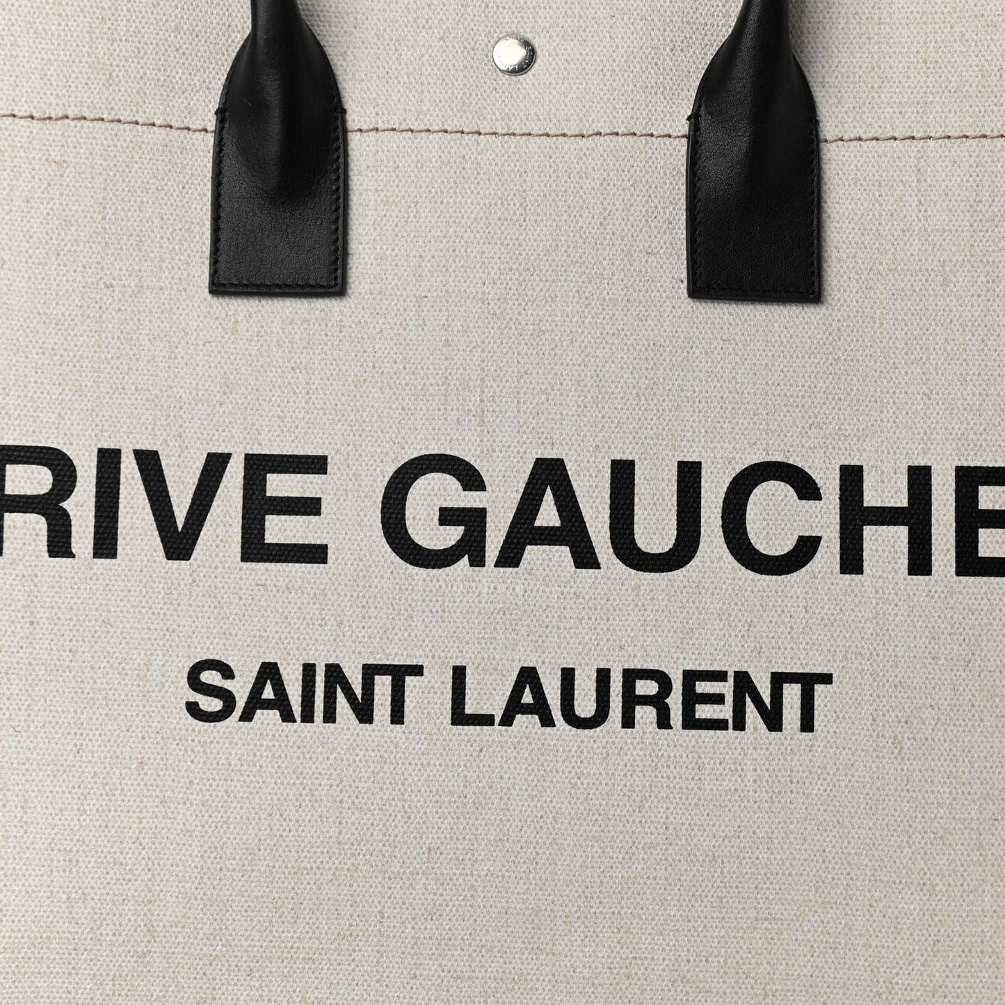 Linen Calfskin Rive Gauche Tote Optic White
