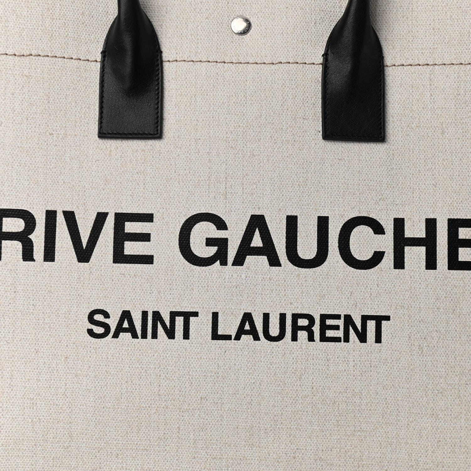 Saint Laurent Linen Calfskin Rive Gauche Tote Optic White 7 of 9