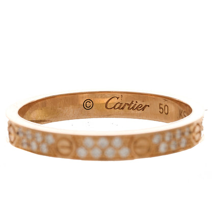 Cartier 18K Pink Gold Diamond 2.6mm LOVE Wedding Paved Band Ring 50 5.25 6 of 6