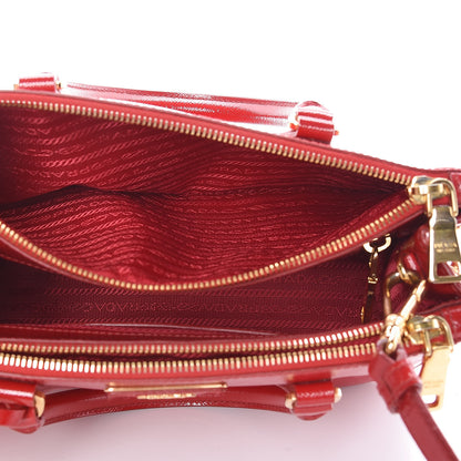 Prada Saffiano Vernice Small Galleria Double Zip Tote Rosso 7 of 17