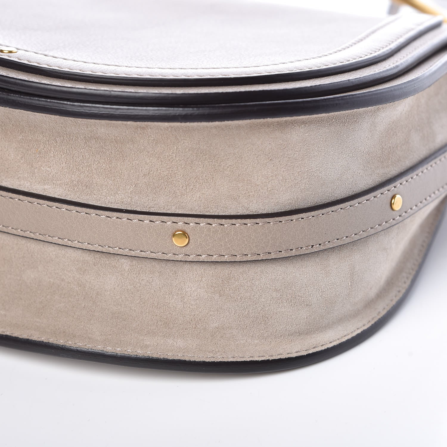Chloe Calfskin Suede Medium Nile Bracelet Bag Motty Grey 6 of 12