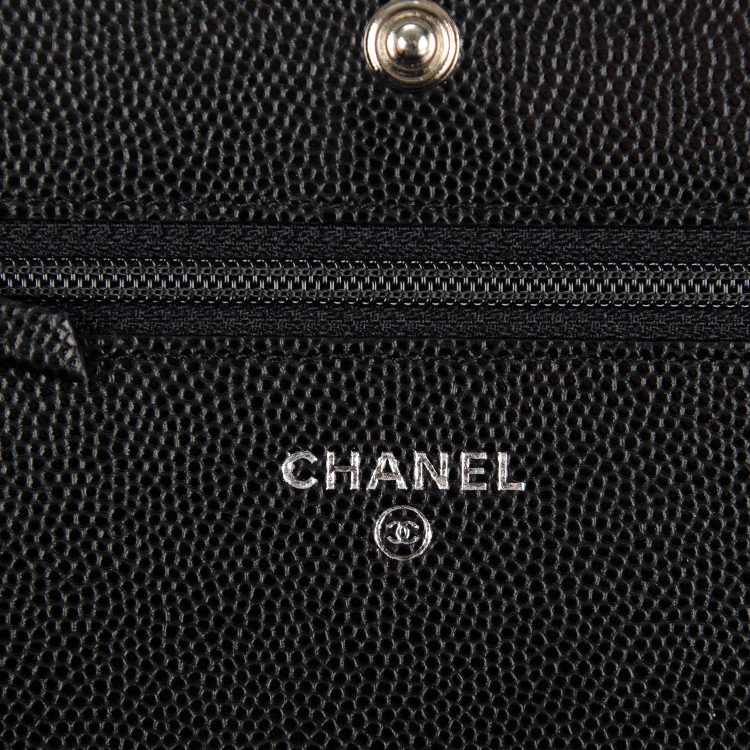 Chanel Caviar Chevron Wallet On Chain WOC Black 6 of 8