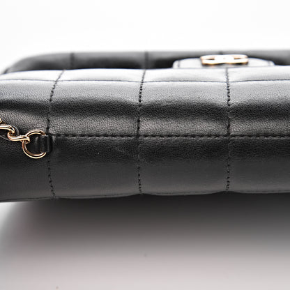 Chanel Lambskin Quilted Mini Chocolate Bar Camellia Flap Black 13 of 14