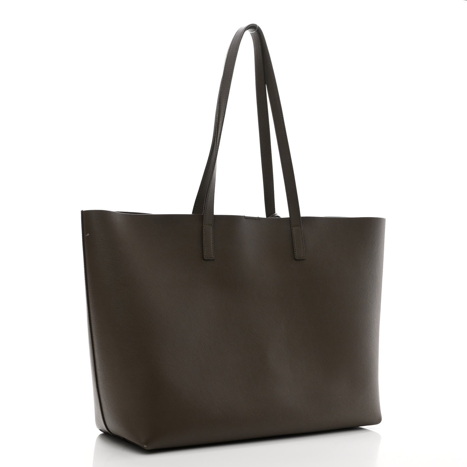 Saint Laurent Calfskin Large Shopping Tote Dark Green 3 of 9