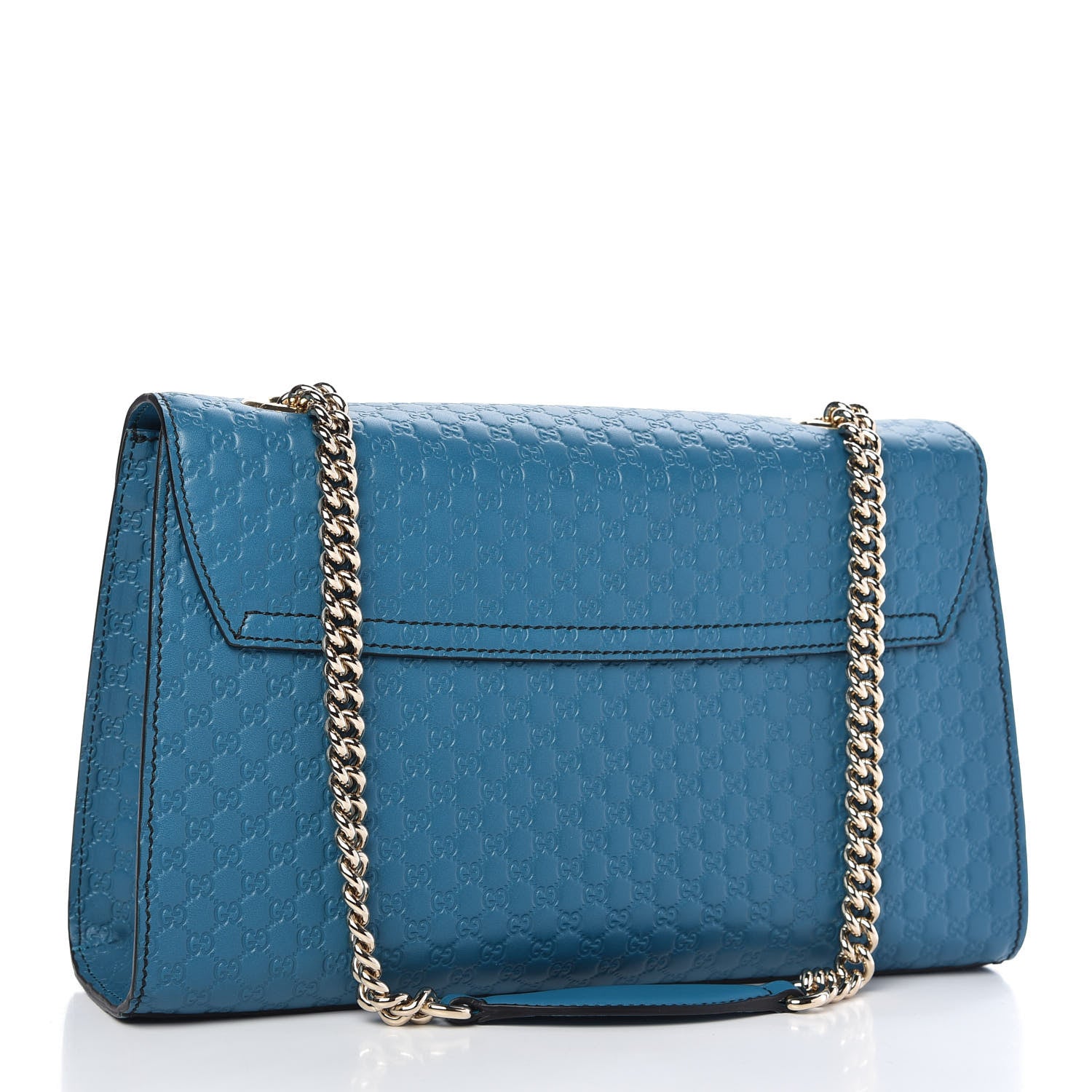 Gucci Soft Microguccissima Medium Emily Chain Shoulder Bag Deep Cobalt 3 of 10