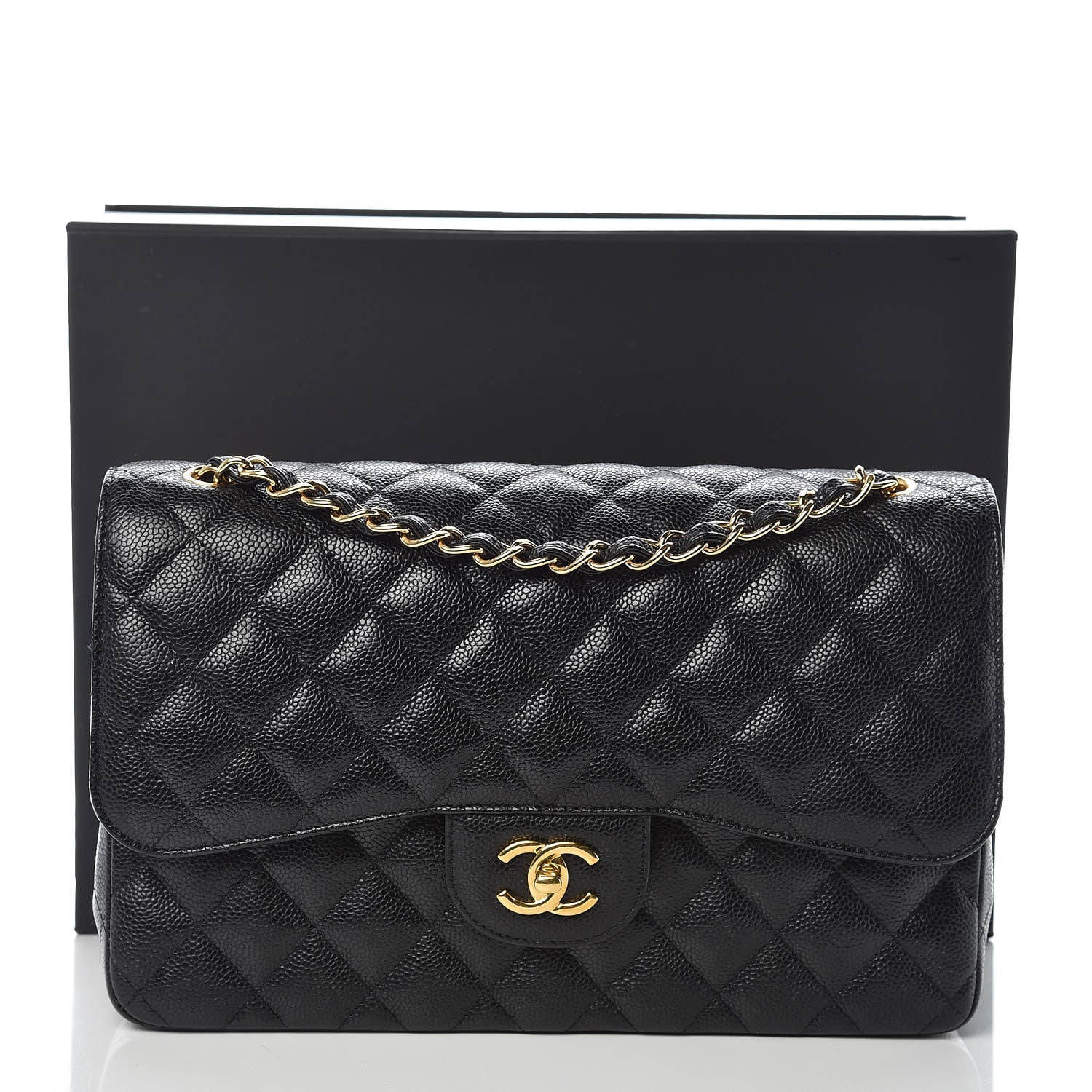 Chanel Caviar Quilted Jumbo Double Flap Black 10 of 10