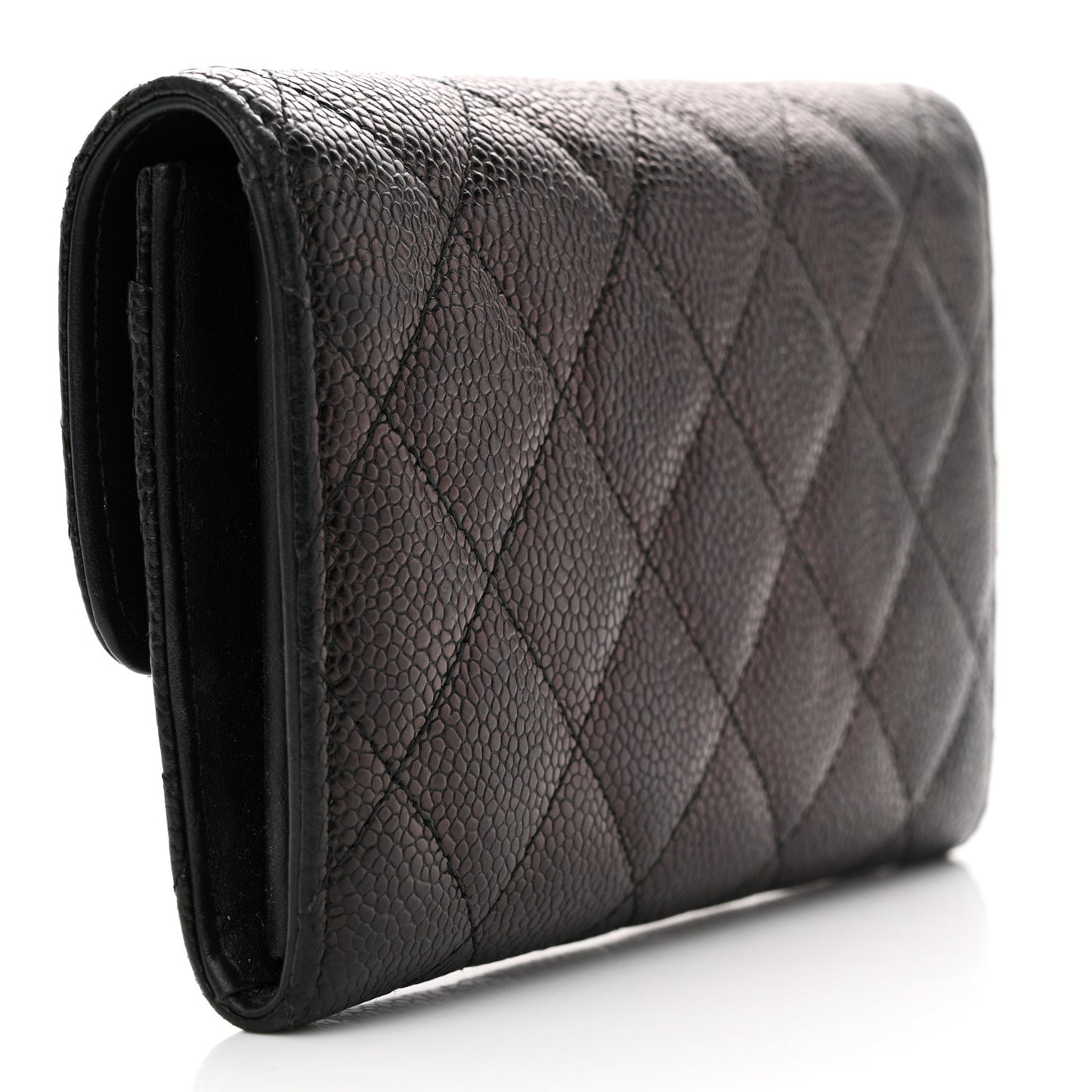 Caviar Quilted Reissue Flap Card Holder Black