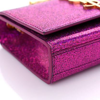 Saint Laurent Metallic Calfskin Small Classic Monogram Kate Satchel Fuchsia 7 of 10