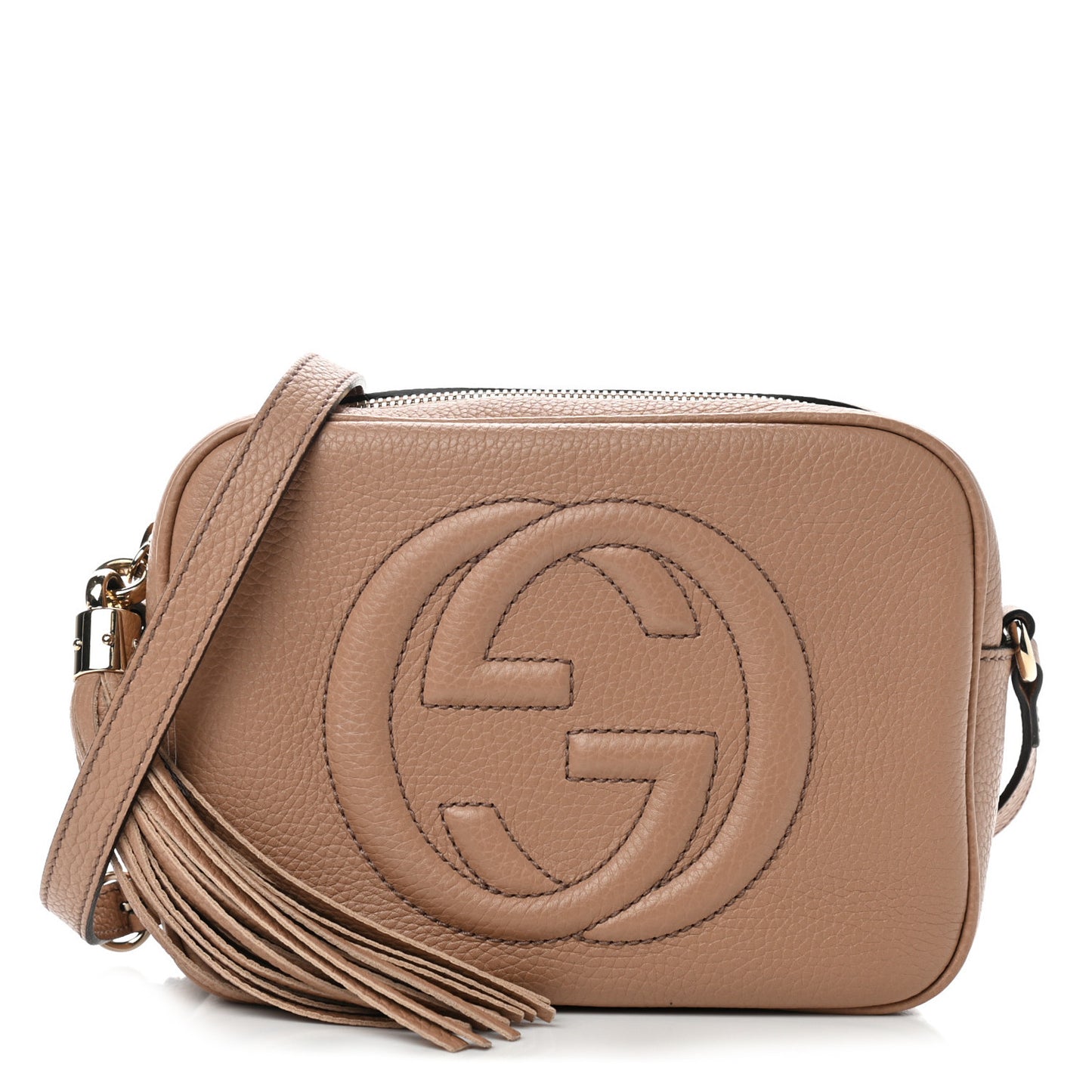 Pebbled Calfskin Small Soho Disco Bag Camelia