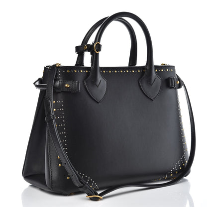 Burberry Smooth Calfskin Riveted Medium Banner Tote Black 4 of 9