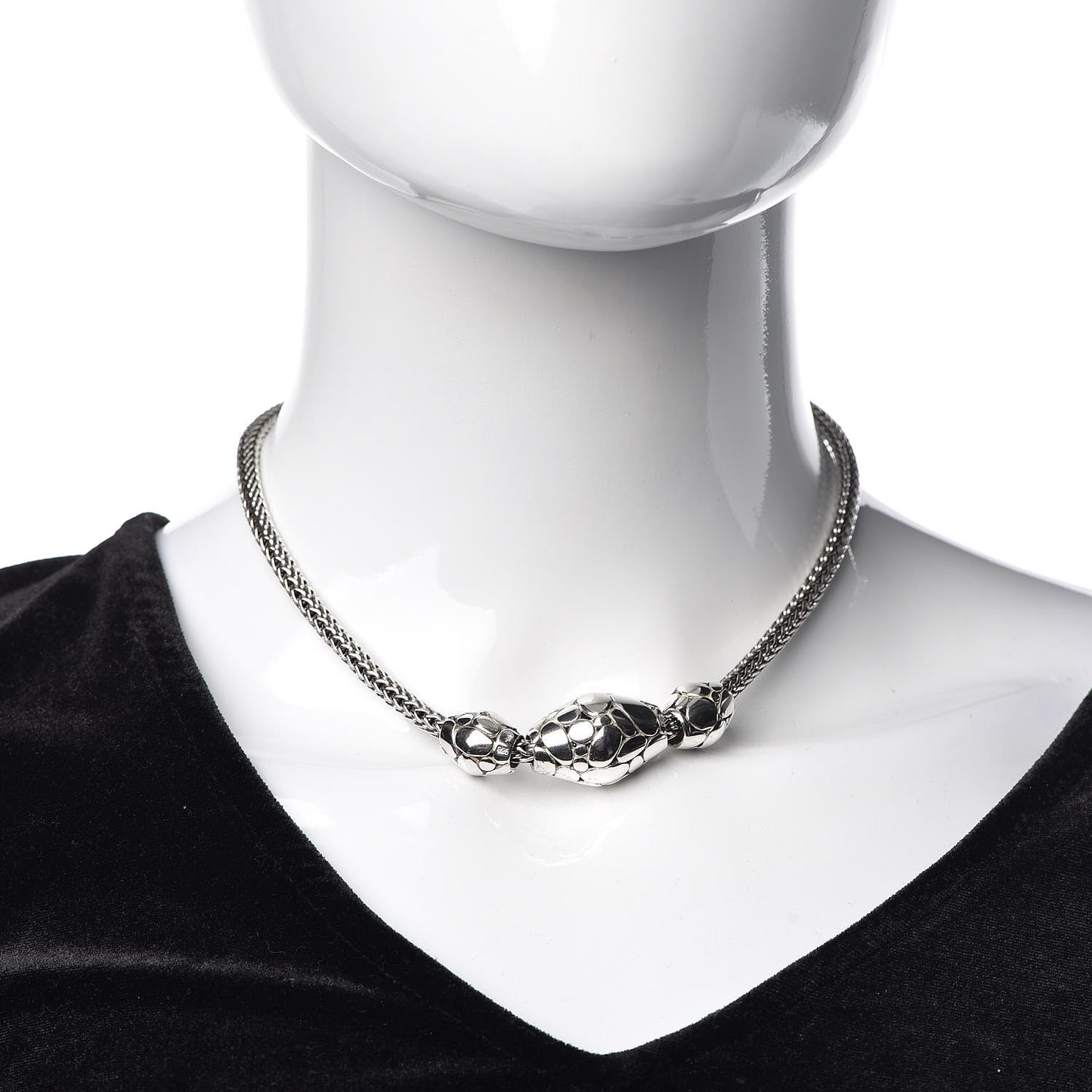 Sterling Silver Kali Elliptical Bead Trio Necklace