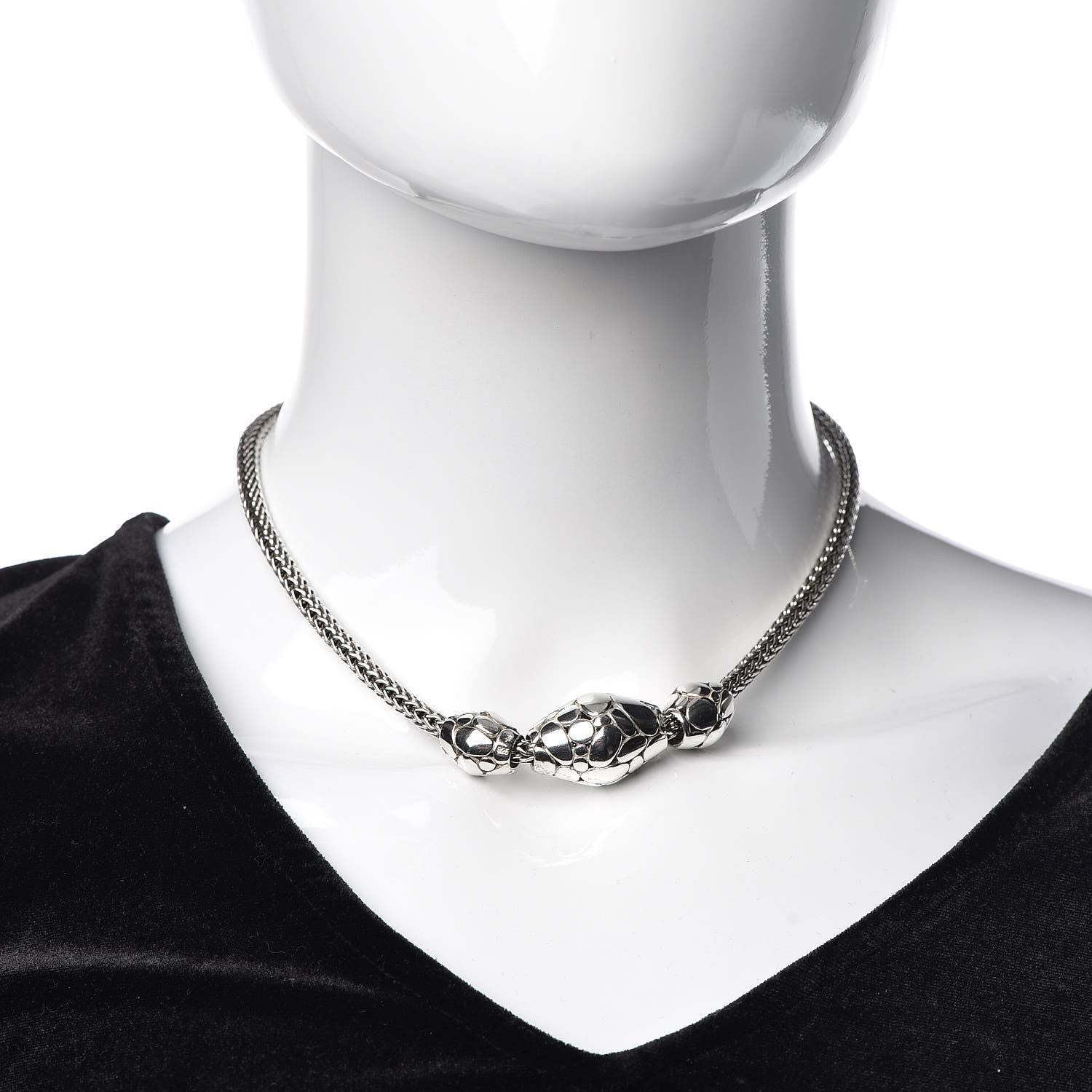 John Hardy Sterling Silver Kali Elliptical Bead Trio Necklace 2 of 6