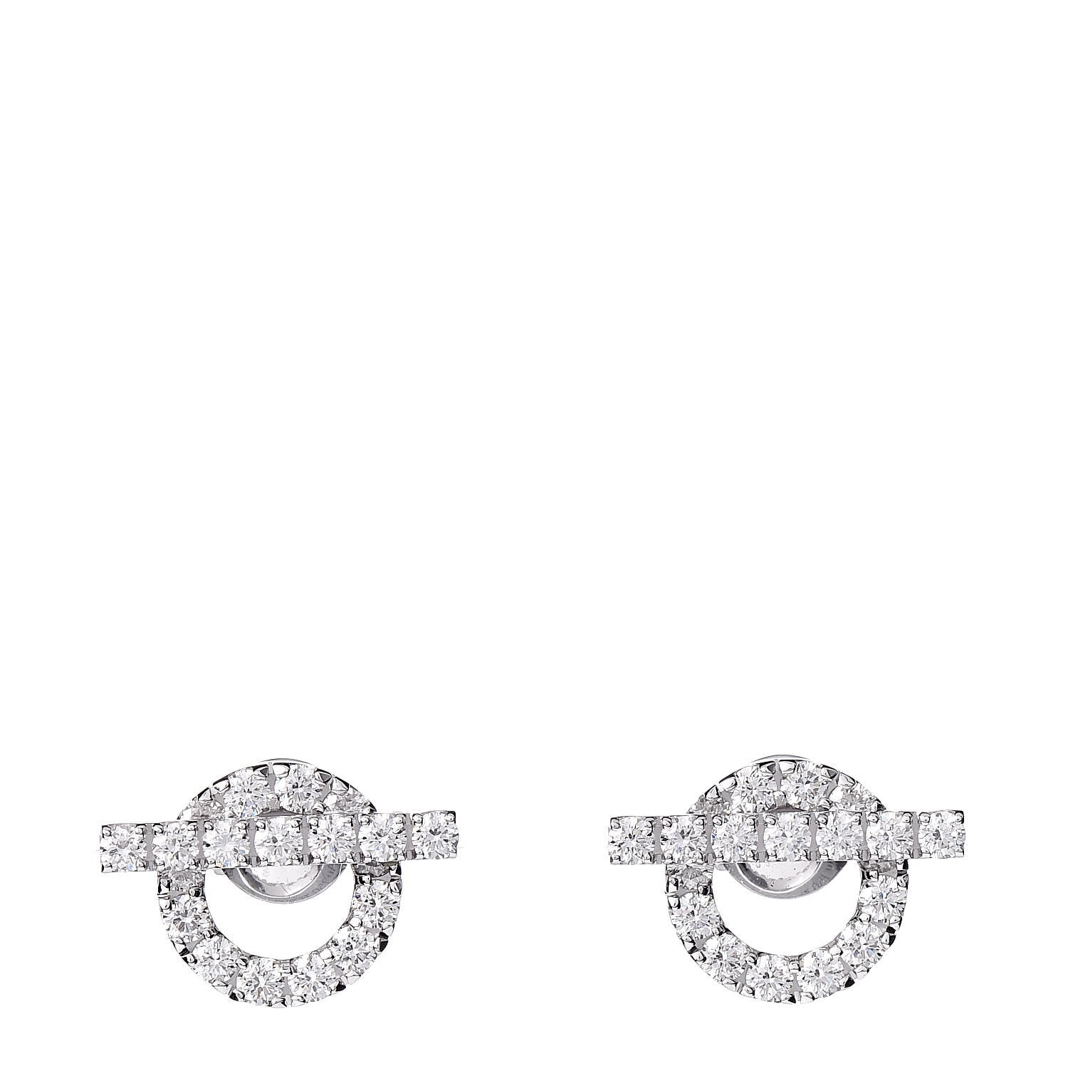 Hermes 18K White Gold Diamond Finesse Earrings 1 of 5