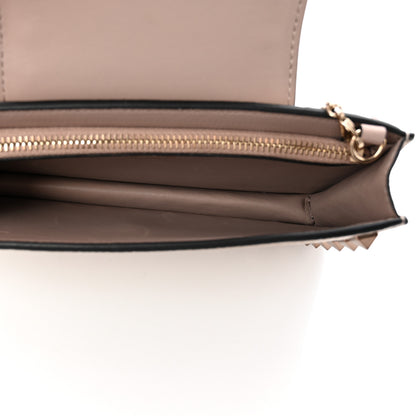 Valentino Garavani Metallic Pebbled Calfskin Rockstud Phone Case With Chain Sasso 5 of 12
