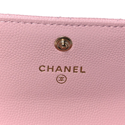 Chanel Caviar Quilted Crystal CC Flap Card Holder Pink 6 of 12