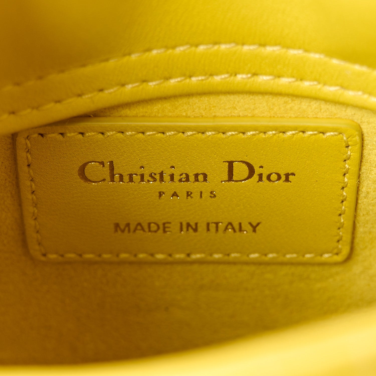 Christian Dior CHRISTIAN DIOR Lambskin Cannage Micro Lady Dior Yellow 6 of 11