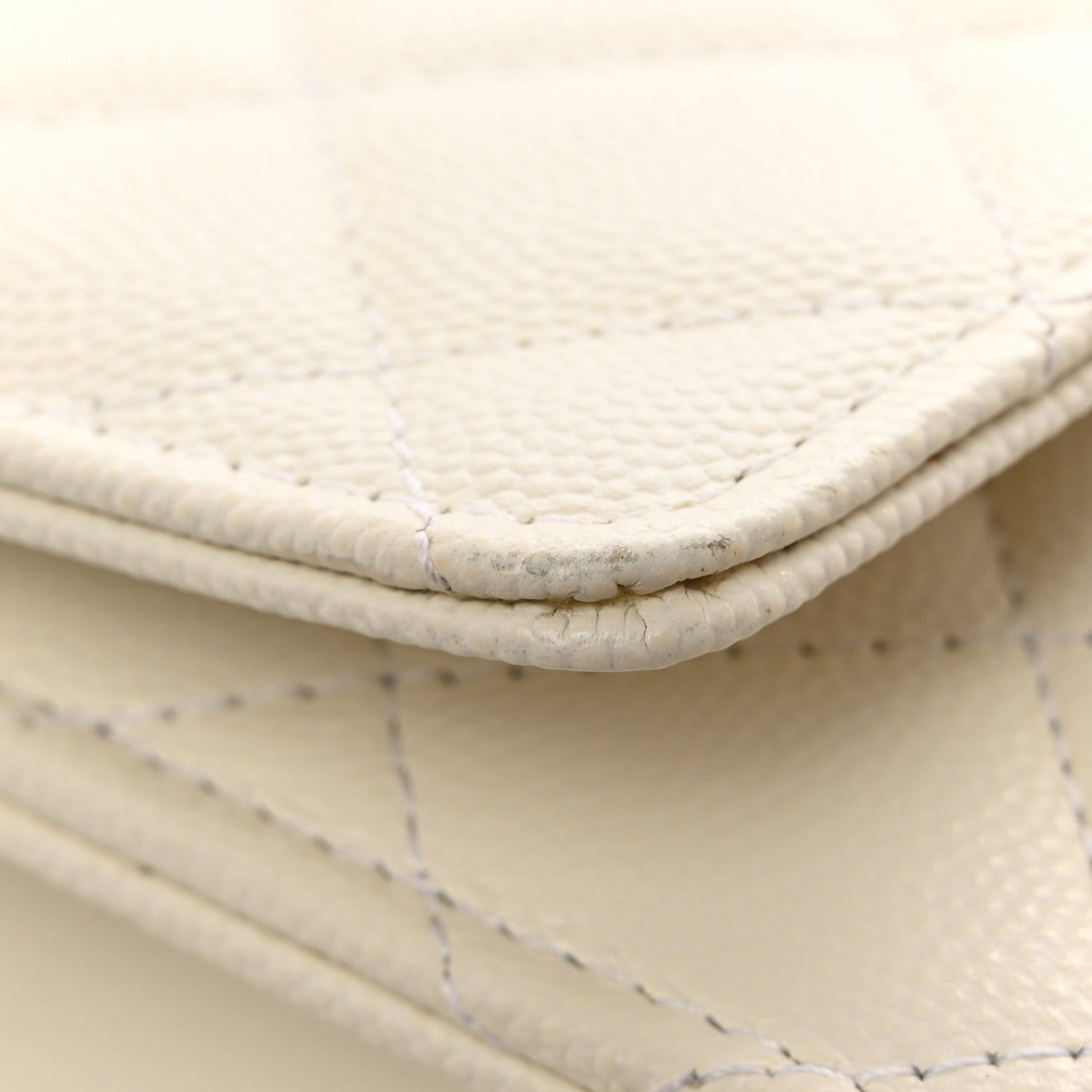 Chanel Caviar Quilted Wallet on Chain WOC White 13 of 14
