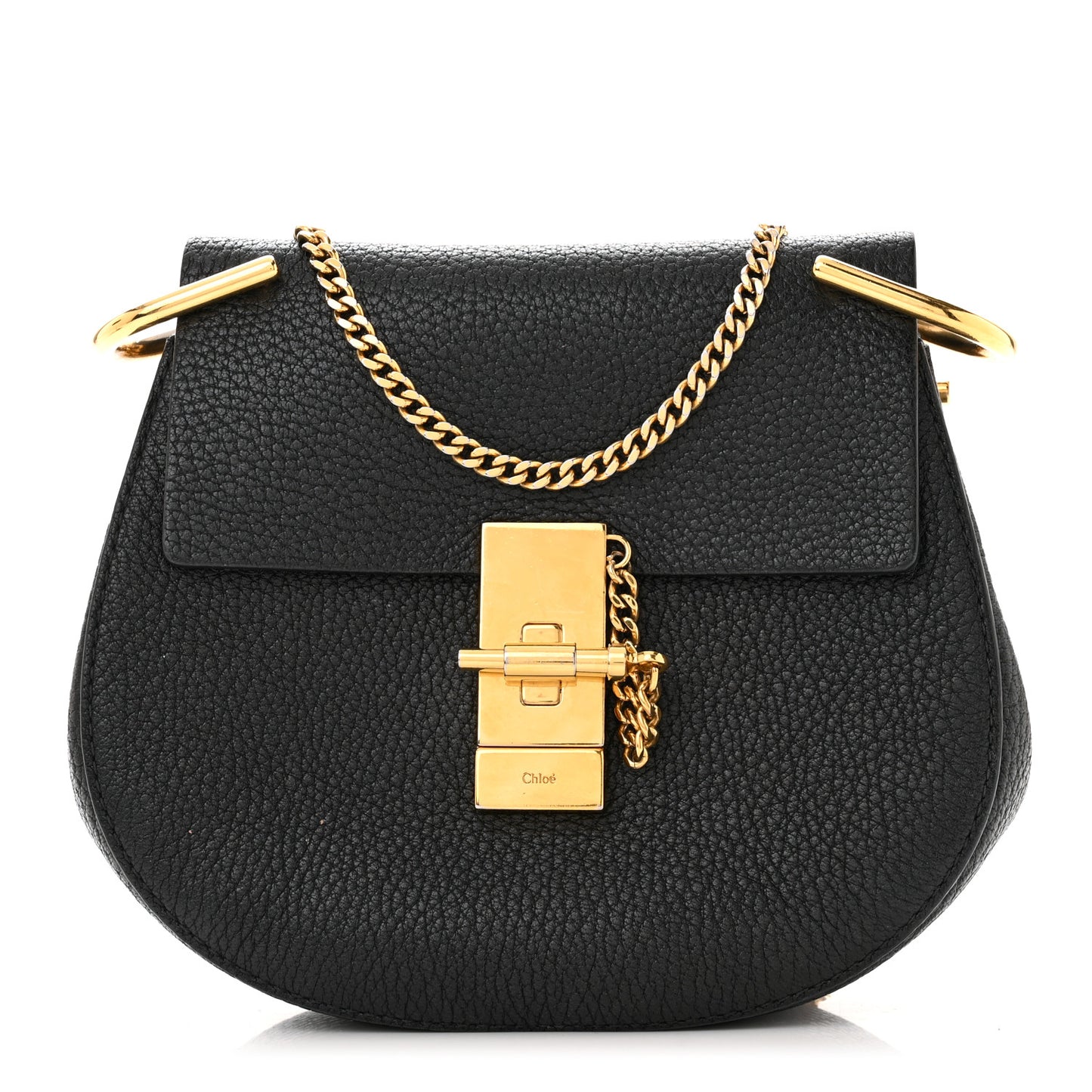 Grained Lambskin Mini Drew Shoulder Bag Black