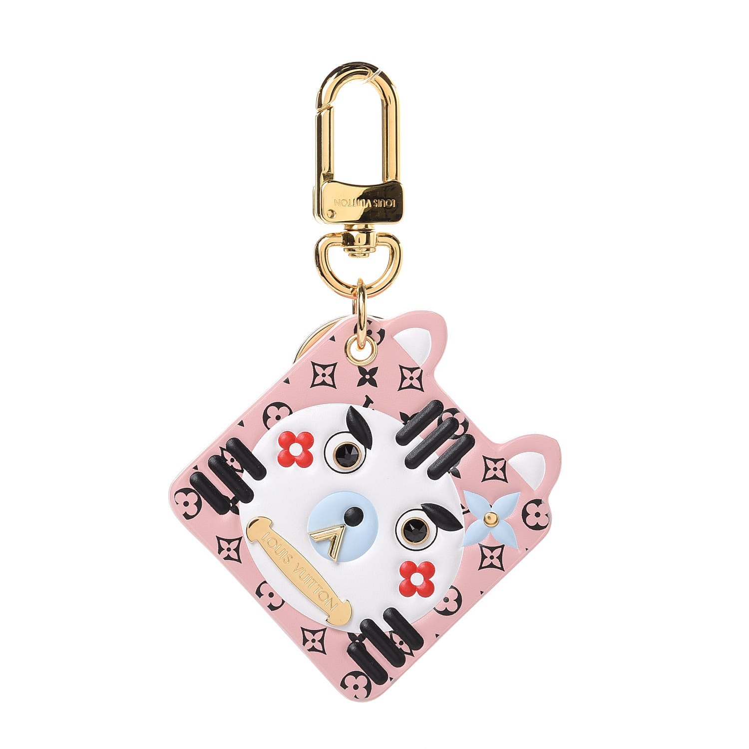Louis Vuitton Monogram Fun Face Cat Bag Charm Rose Pale 1 of 3
