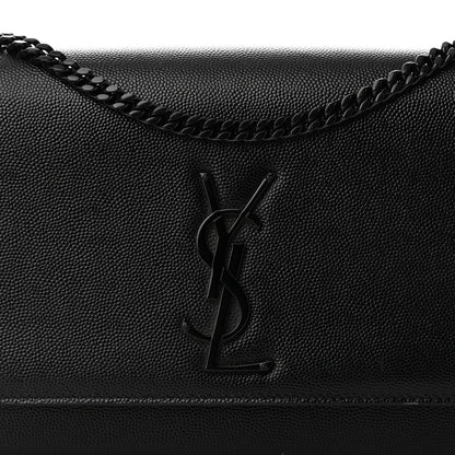 Saint Laurent Grain De Poudre Medium Classic Monogram Monochrome Kate Satchel Black 7 of 9