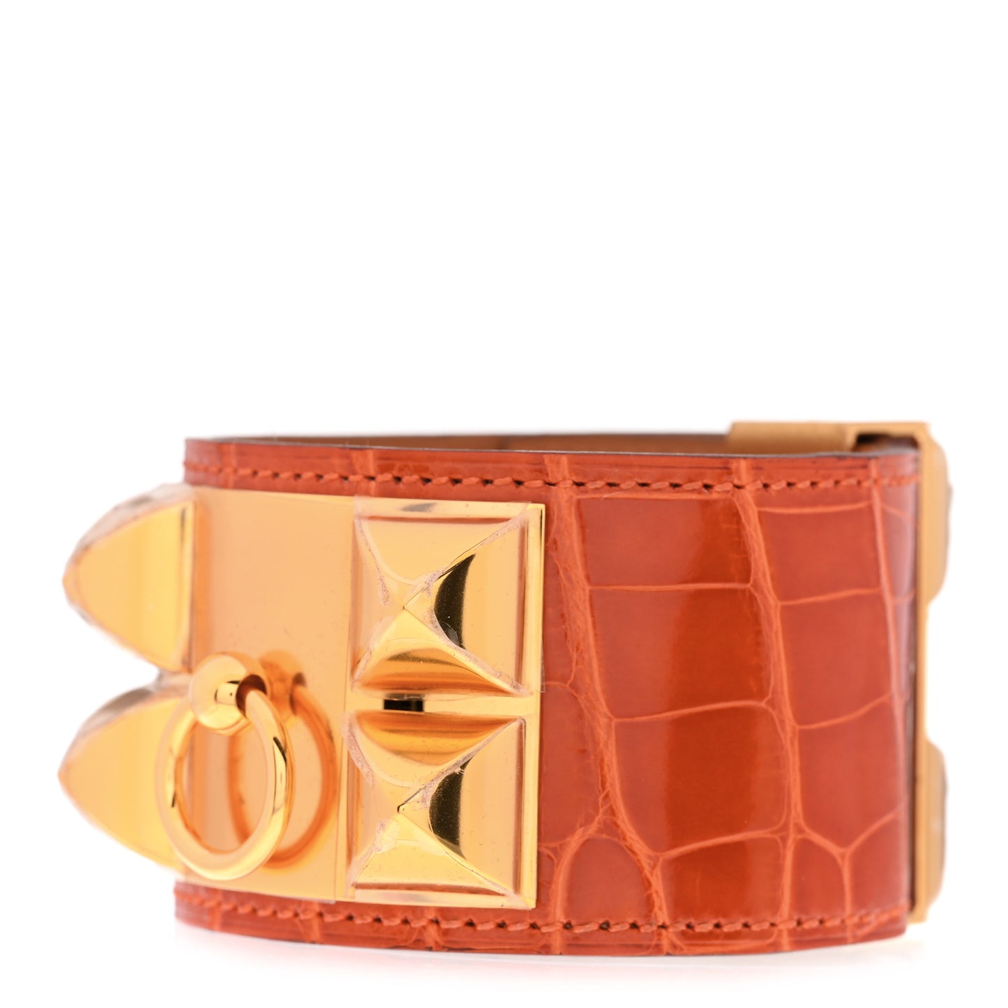 Shiny Alligator Collier De Chien CDC Bracelet S Orange