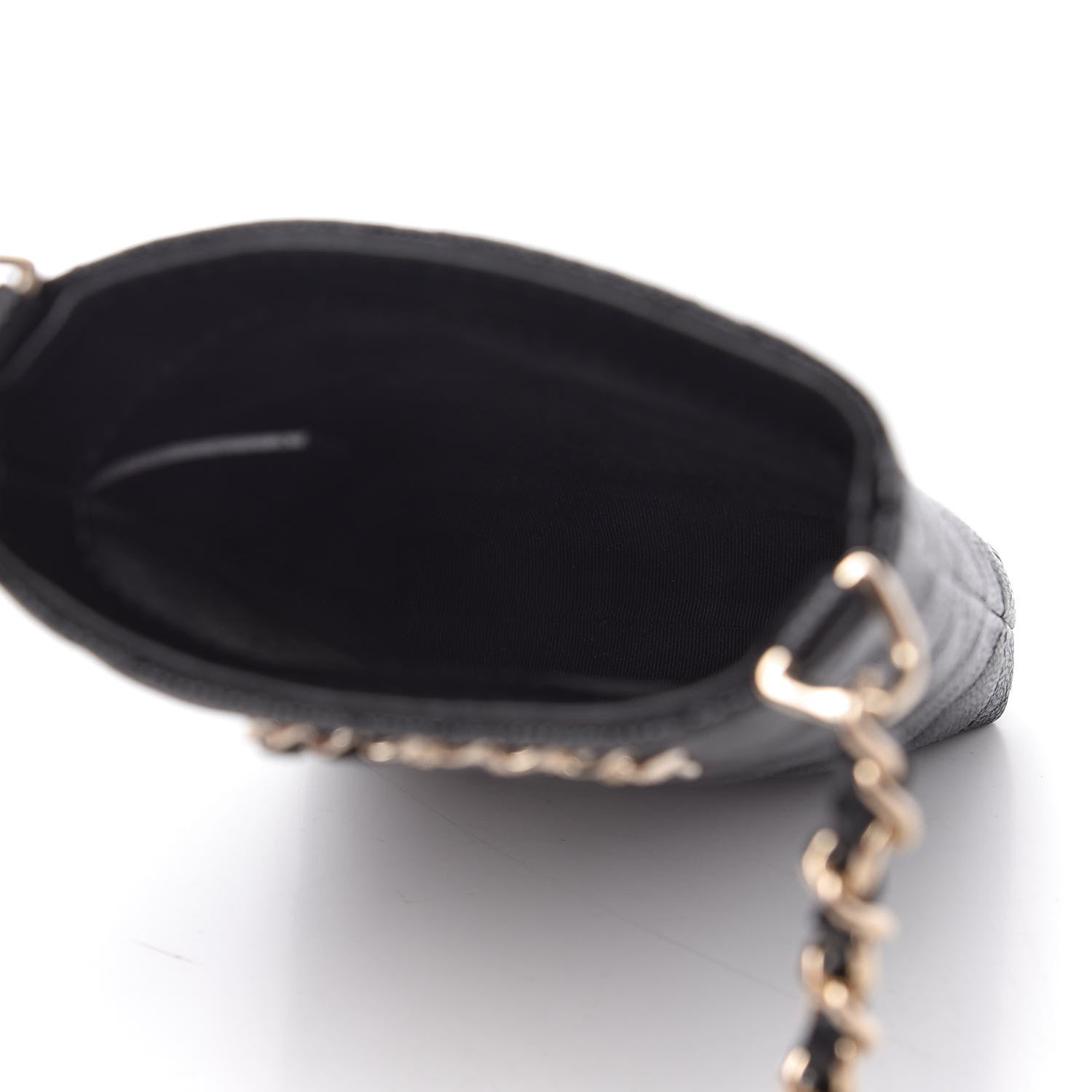 Chanel Caviar Quilted French New Wave Phone Holder With Chain Black 5 of 11