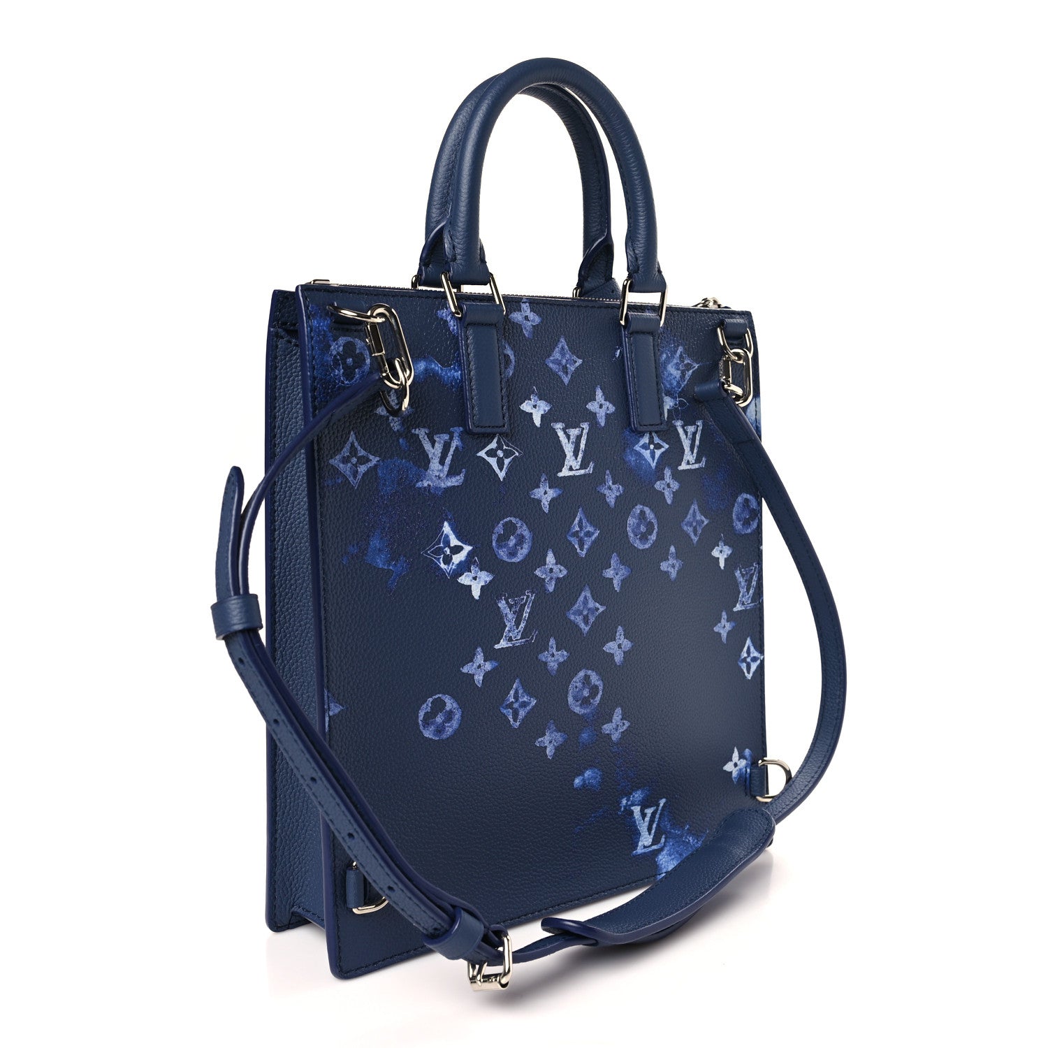 Louis Vuitton Monogram Ink Watercolor Sac Plat Zippé Blue 3 of 8