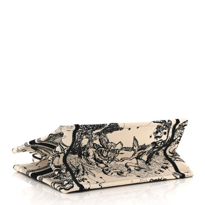 Christian Dior Canvas Embroidered Small Zodiac Toile De Jouy Book Tote Latte 4 of 10