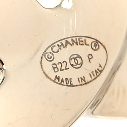 Chanel Metal CC Heart Coco In Love Hoop Earrings Gold 4 of 5