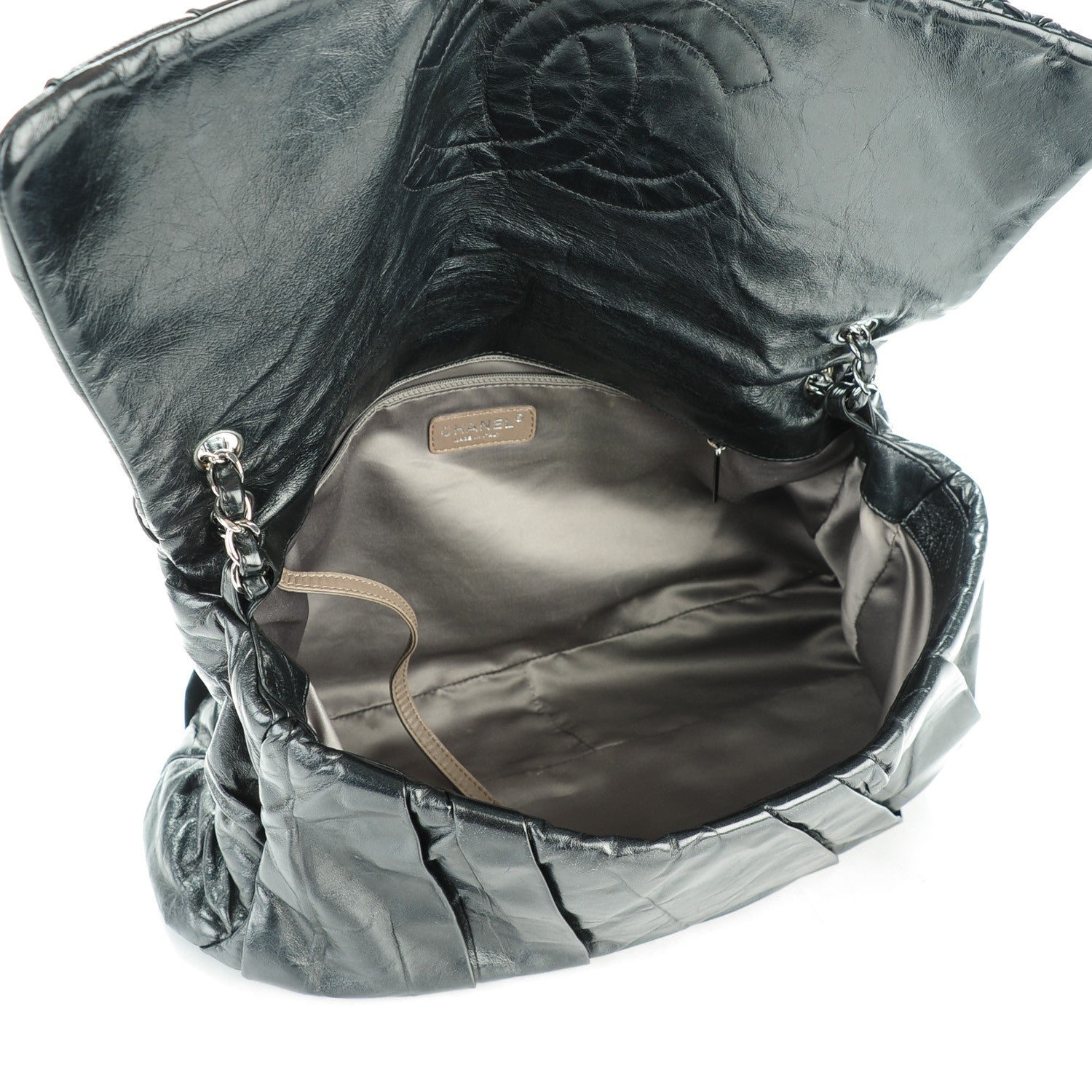 Chanel Glazed Calfskin Twisted Maxi Flap Black 5 of 7