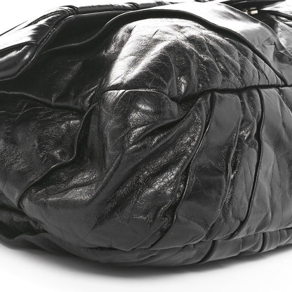 Chanel Glazed Calfskin Twisted Maxi Flap Black 9 of 10