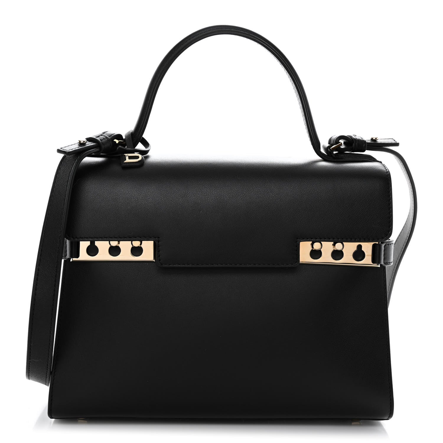 Delvaux Calfskin MM Tempete Satchel Black 1 of 11