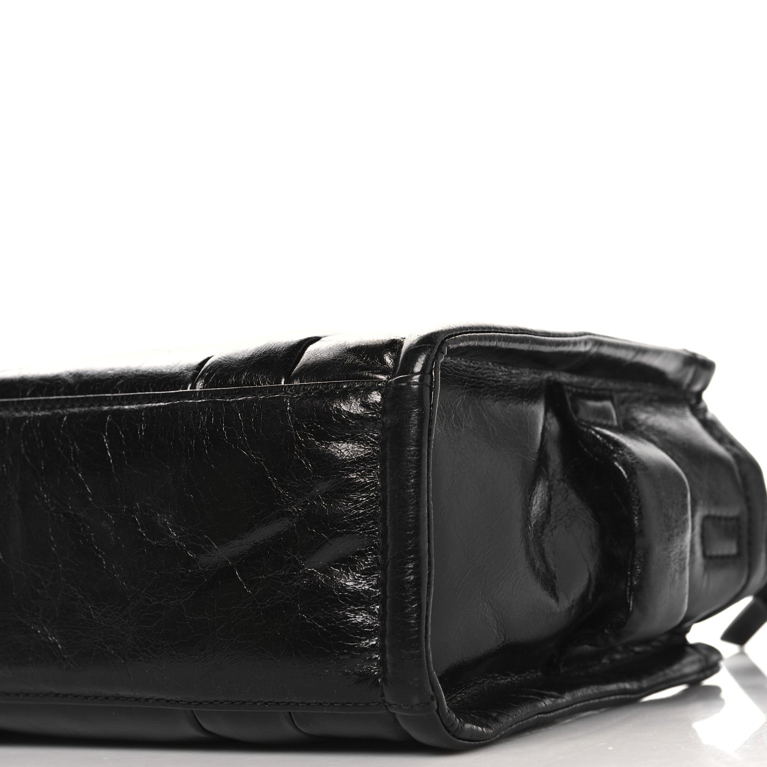 Marc Jacobs Shiny Crinkled Calfskin Small The Tote Bag Black 9 of 10