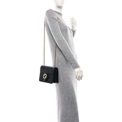 Gucci Dollar Calfskin Small Interlocking G Shoulder Bag Black 3 of 9