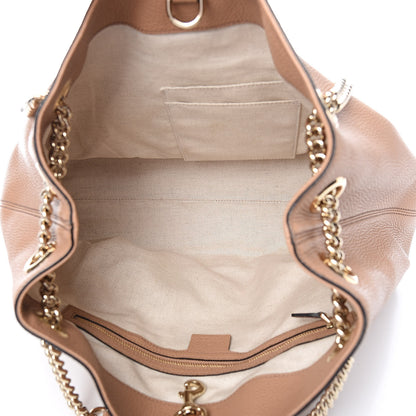 Gucci Pebbled Calfskin Medium Soho Chain Shoulder Bag Camelia 5 of 10